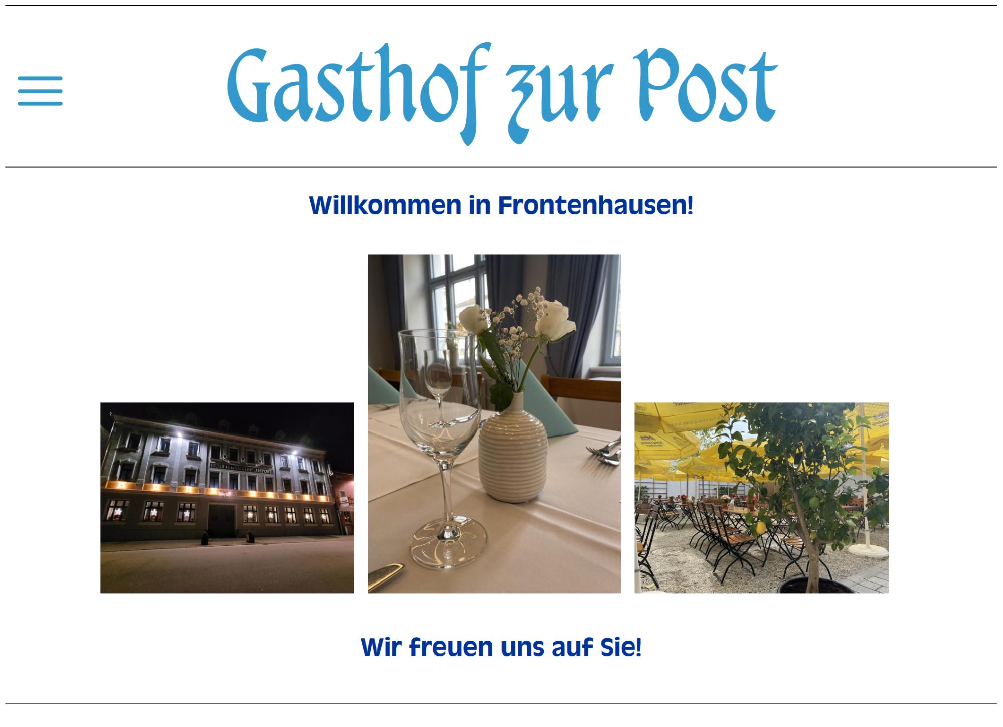 Webseite Gasthof zur Post, Frontenhausen